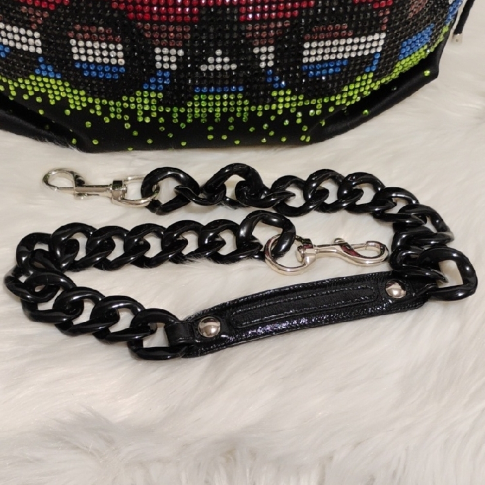 Auth Coach XL Black Multicolor Sequin Spotlight Tote W Strap & Hangtag - Picture 3 of 16